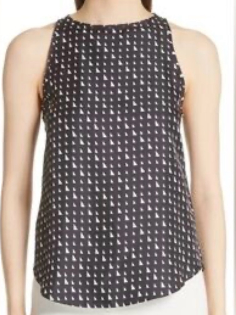 Theory Women’s Sleeveless Blouse Medium Geometric Print Lightweight Woven Top